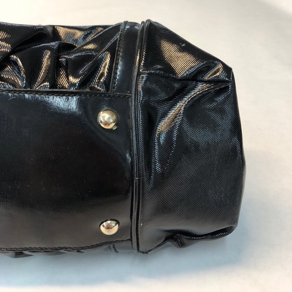 Gucci black pattern leather red bamboo handle - Picture 5 of 8